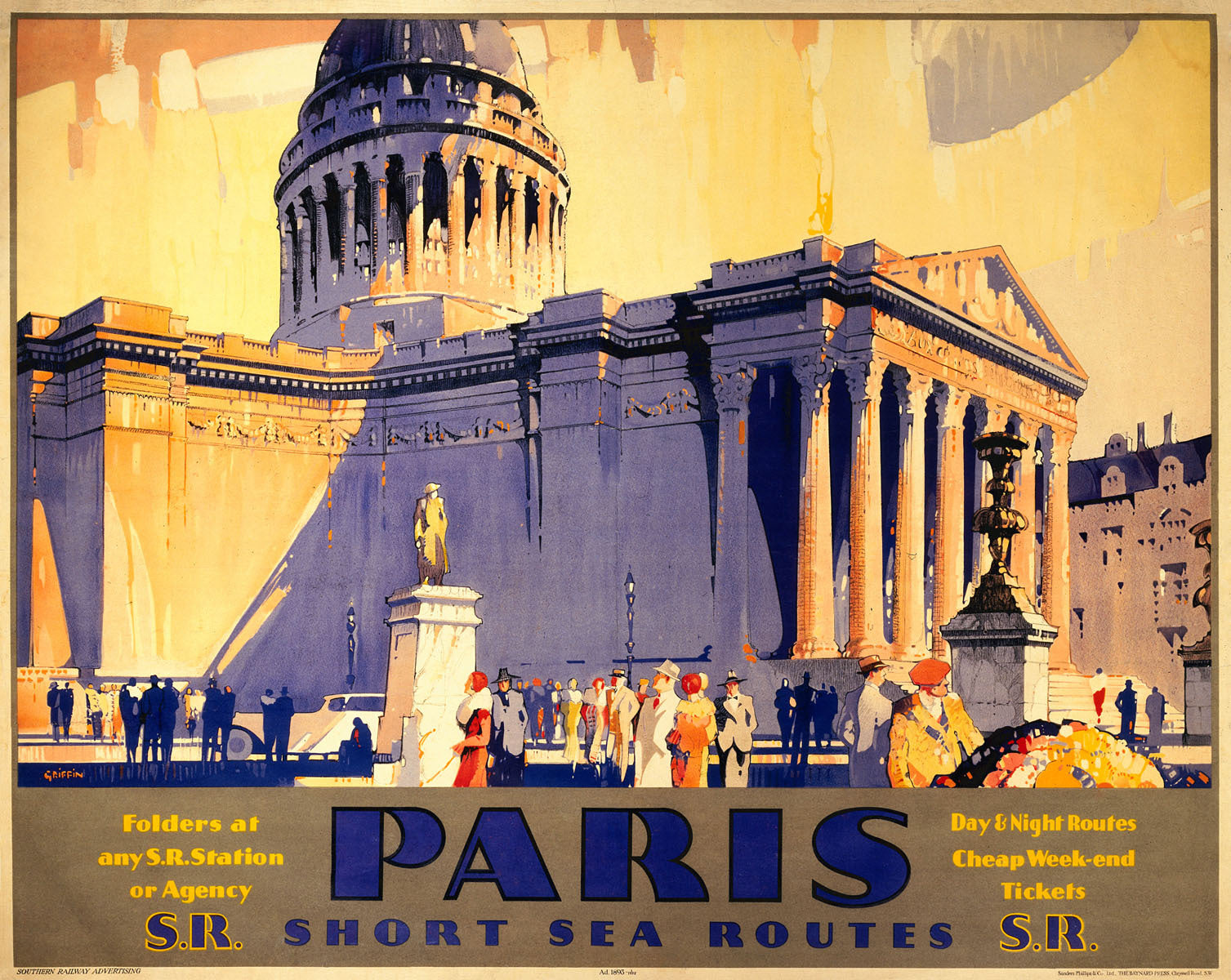 Paris - Short Sea Routes, SR poster, 1932. 0001-3302