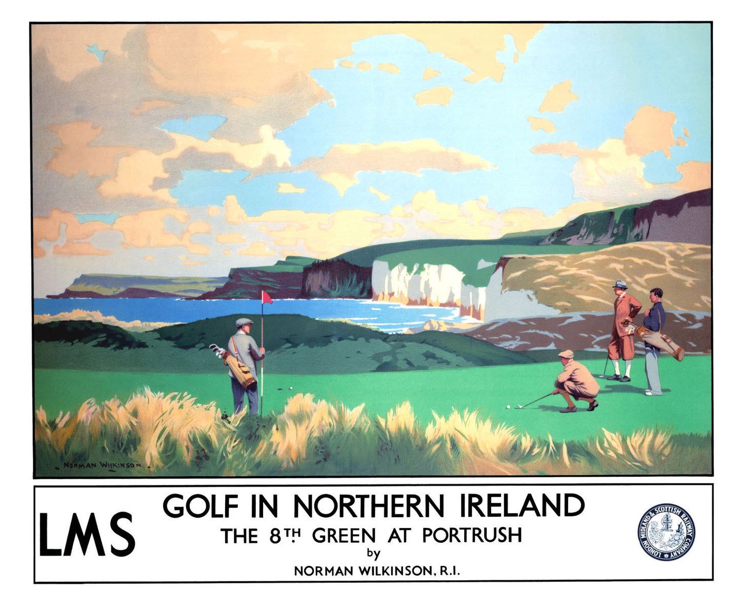 Golf in Northern Ireland, LMS poster, c 1925. 0001-3338