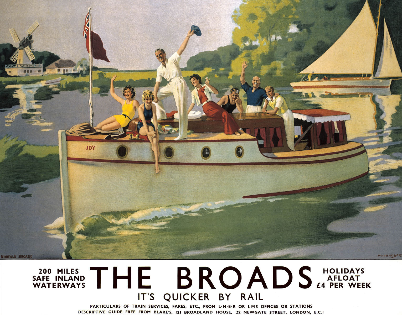 The Broads, LNER/LMS poster, 1937. 0001-3348