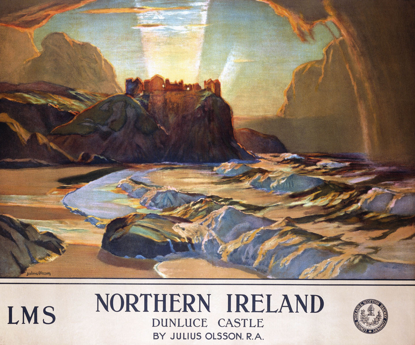 Dunluce Castle, Northern Ireland, LMS poster, 1924 0001-3355