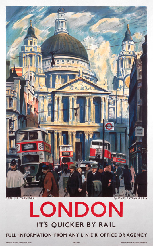 London - St Paul's Cathedral, LNER poster, 1939. 0001-3384