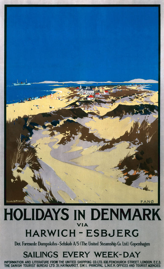 Holidays in Denmark - Fano', railway poster, 1923 0001-3400