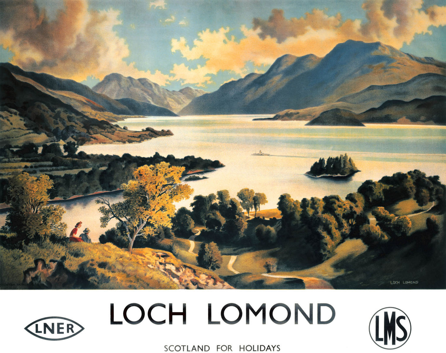 Loch Lomond, LNER and LMS poster, c 1940s. 0001-3406