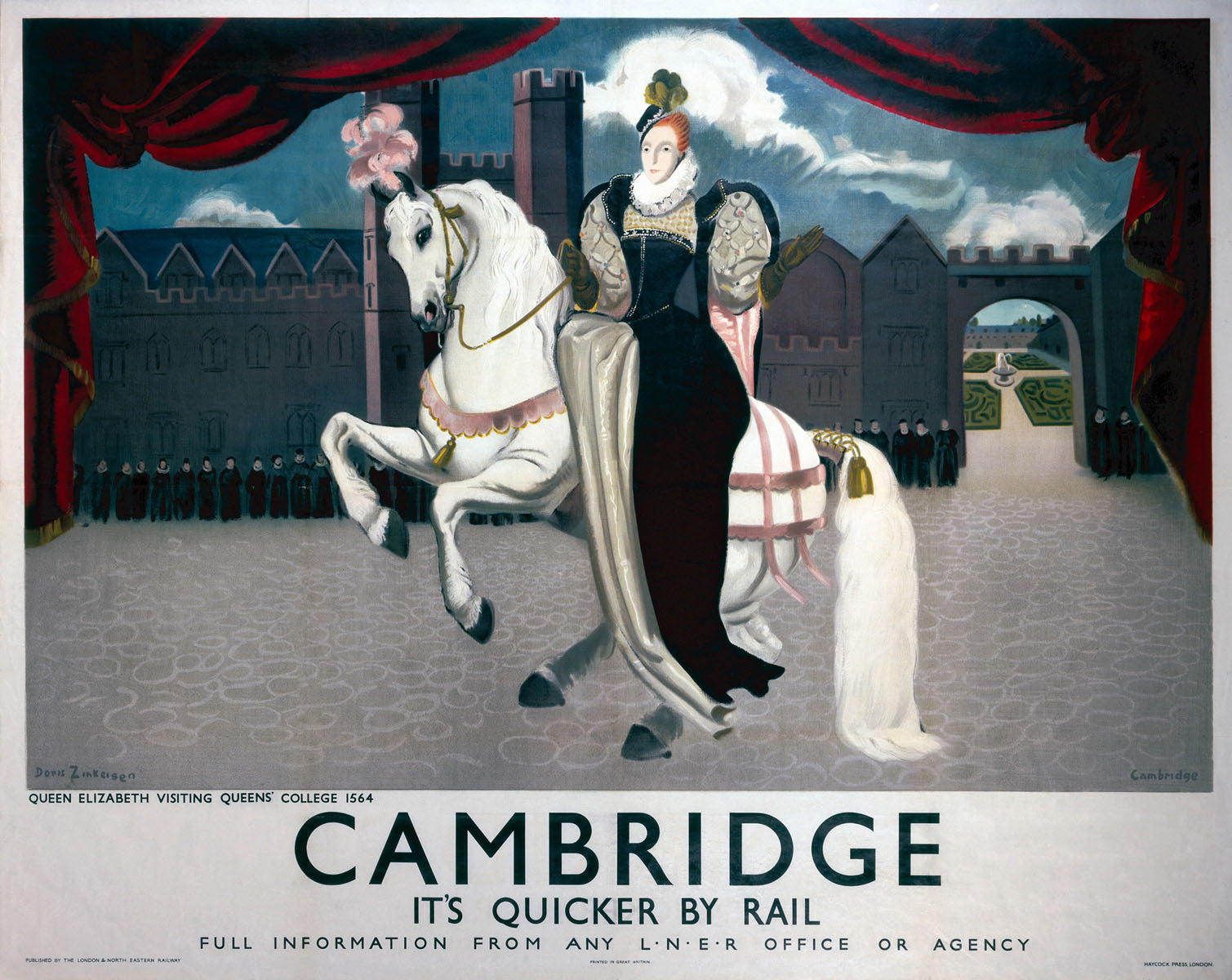 Cambridge, it's Quicker by Rail, LNER poster, 1923 0001-3408