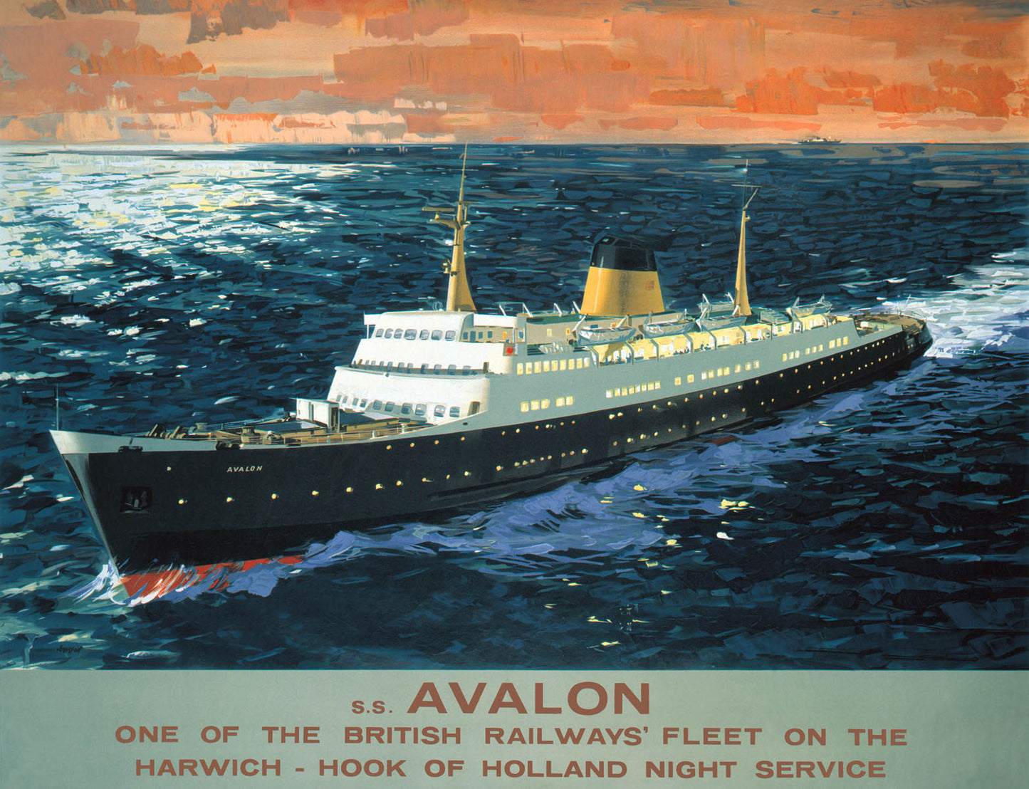 SS Avalon, BR poster, 1950s. 0001-3545