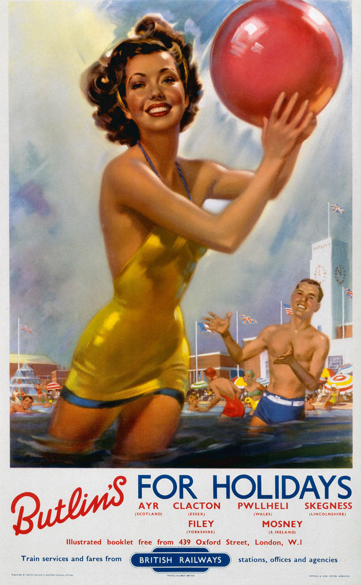 Butlin's for Holidays, BR poster, c 1960. 0001-3571