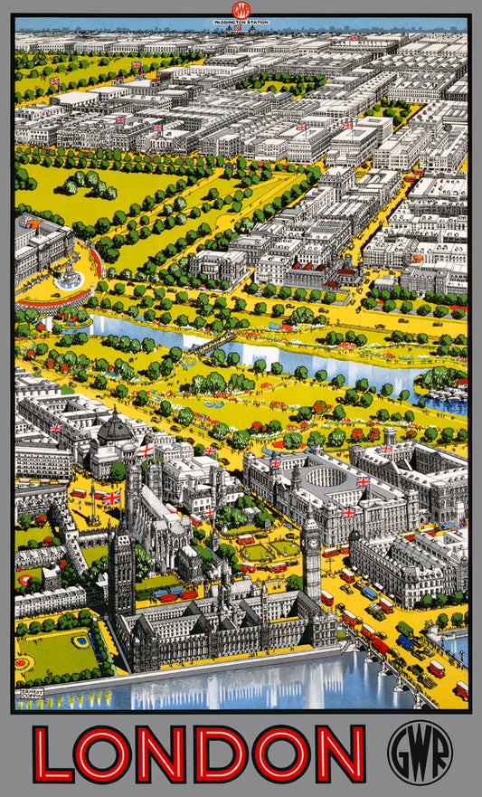 Aerial view of Central London, GWR poster, 1936 0001-9649