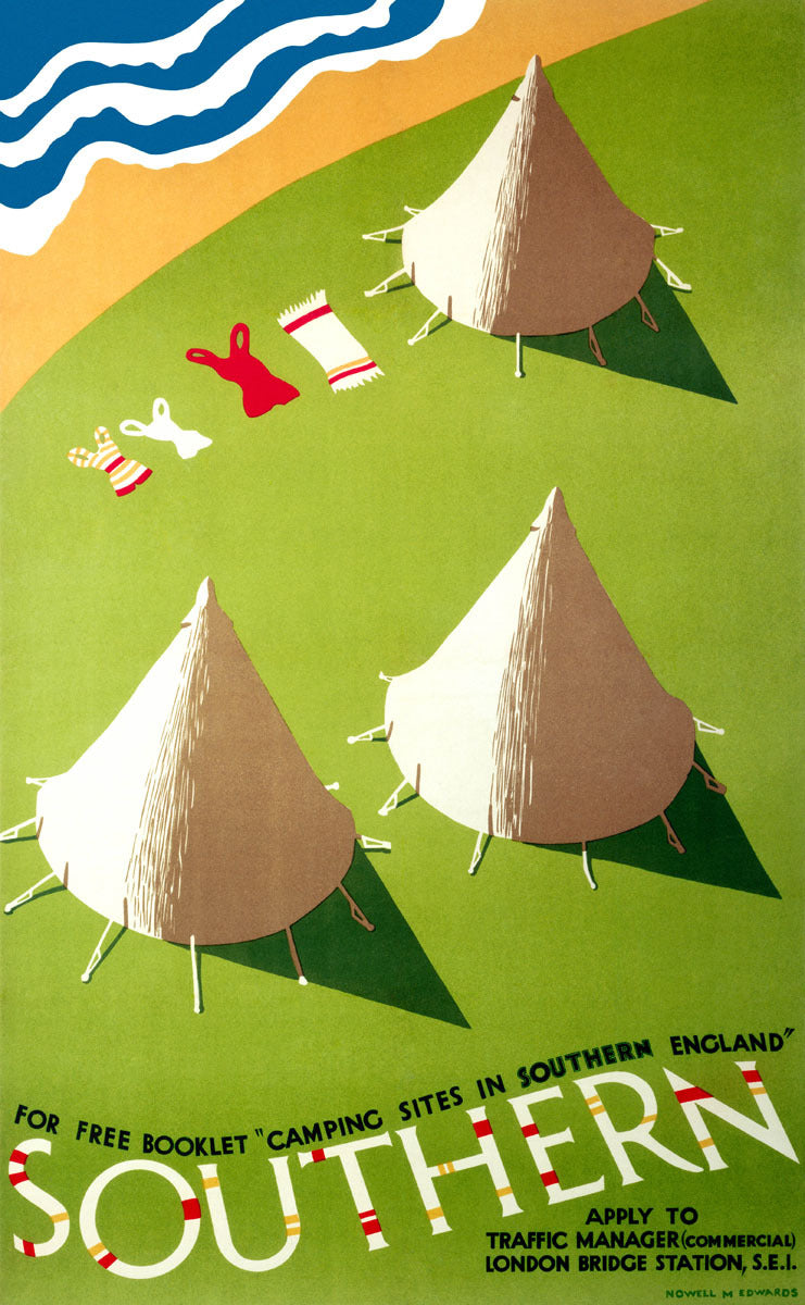 Camping Sites in Southern England, SR poster, 1935 0002-0857