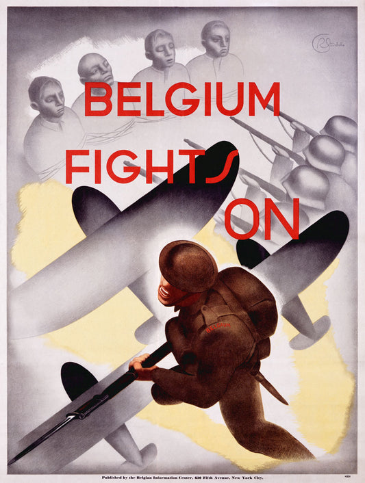 Belgium Fights Vintage Poster 0002-2465