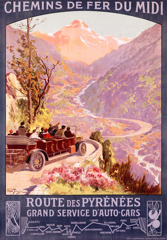 Route des Pyreness Vintage Poster 0002-2485