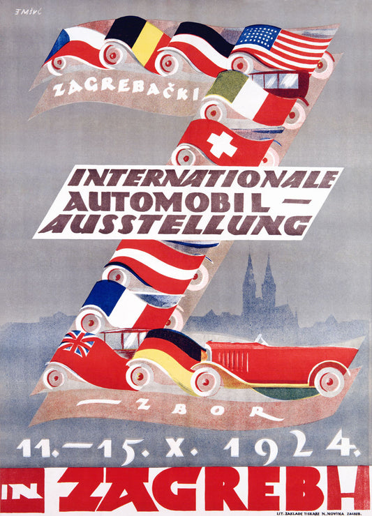 Zagreb Yugoslavia Croatia Auto Show 1924 Poster 0002-2503