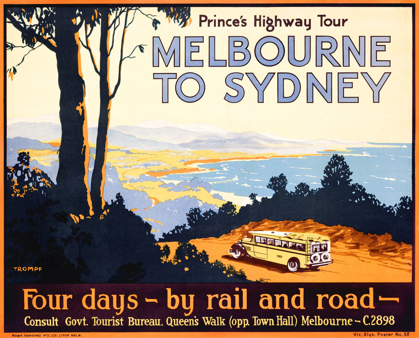 Melbourne to Sydney Vintage Travel Poster 0002-2564