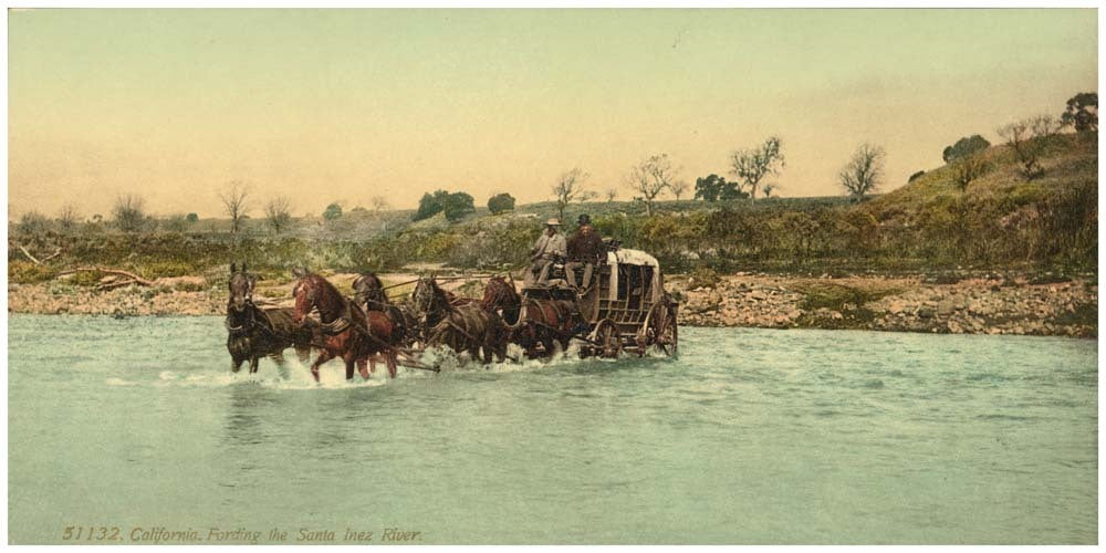 California. Fording the Santa Inez River 0400-2120