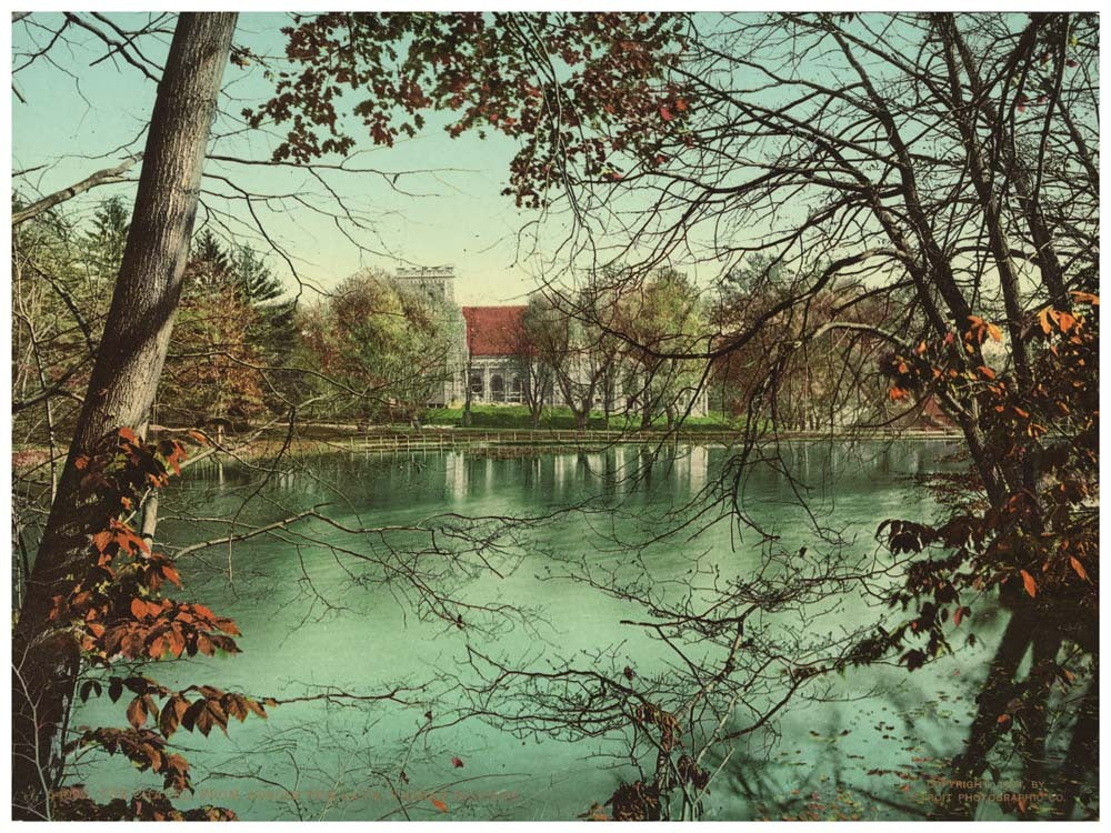 The chapel from across the lake, Vassar College 0400-2546