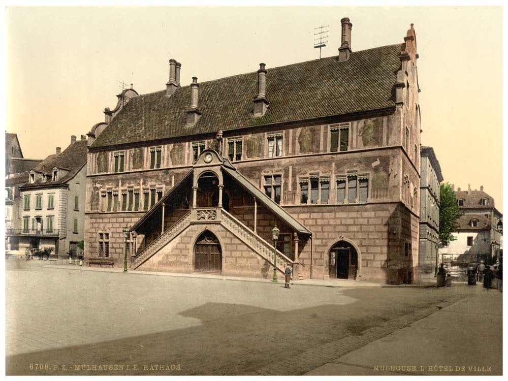 Hotel de Ville (town hall), Mulhausen, Alsace Lorraine, Germany 0400-2874