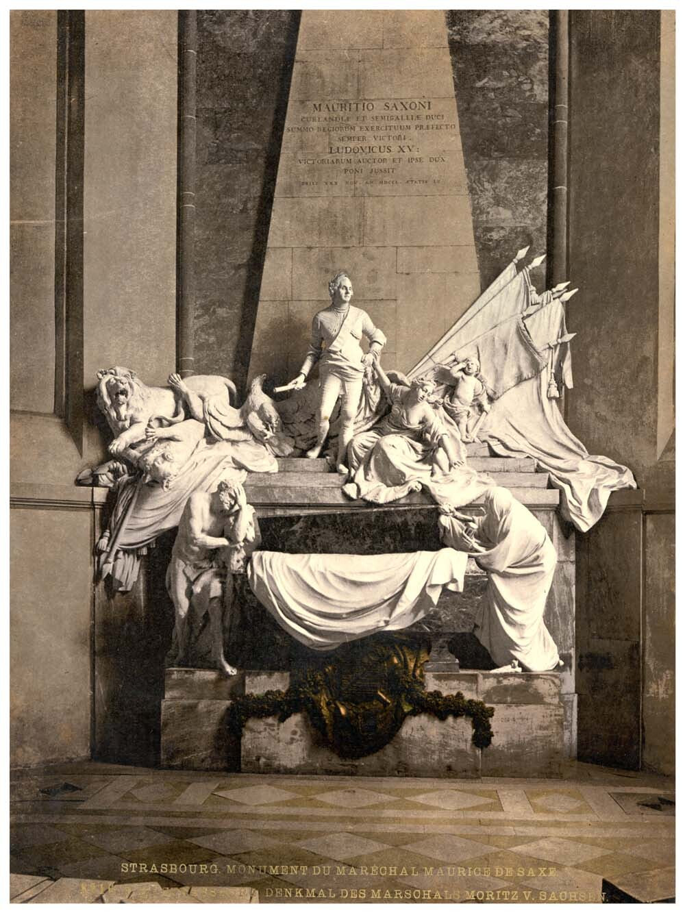 Monument to Marshall Mauritz of Saxe, Strassburg, Alsace Lorraine, Germany 0400-2880