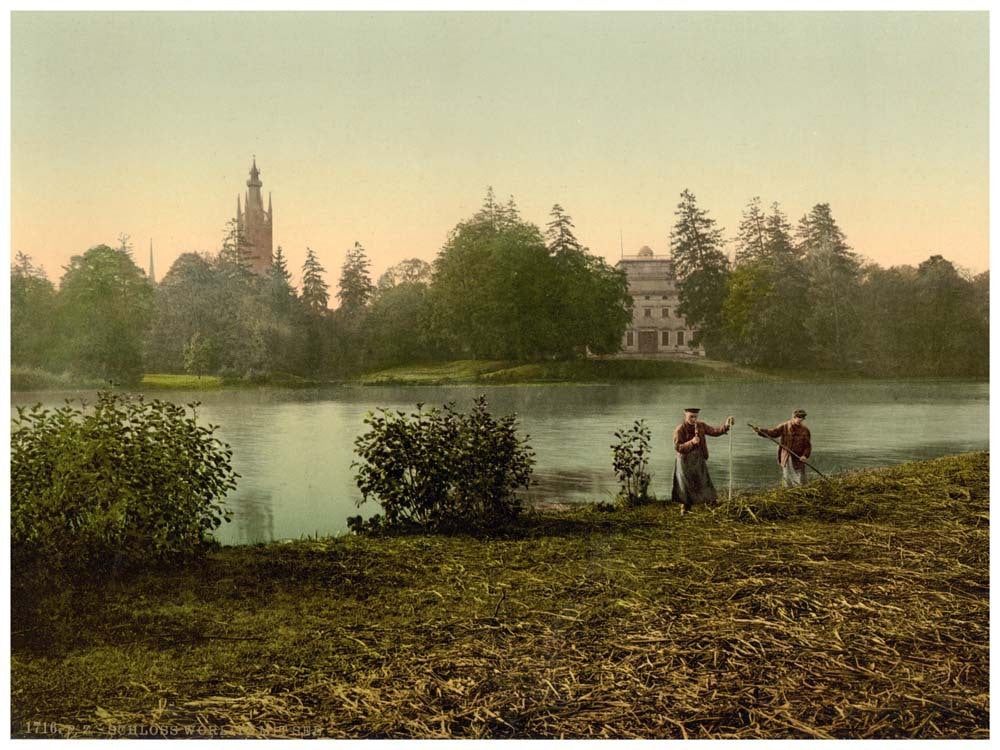 Worlitz Castle and lake, park of Worlitz, Anhalt, Germany 0400-2898