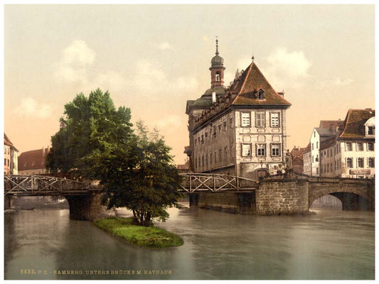 Lower bridge and rathhaus, Bamberg, Bavaria, Germany 0400-2910