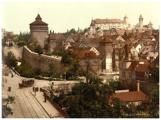 Panorama taken from Hallerthor (i.e. Haller Tor), Nuremberg, Bavaria, Germany 0400-2964