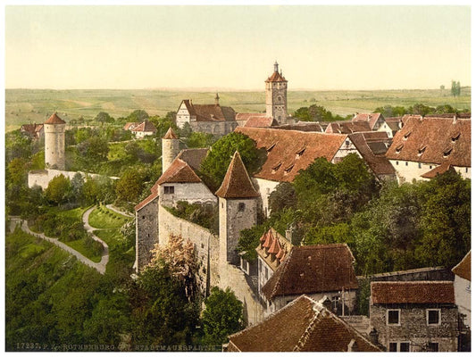 Part of the city, Rothenburg (i.e. ob der Tauber), Bavaria, Germany 0400-2975