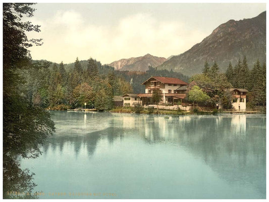 Badersee with hotel, Upper Bavaria, Germany 0400-2994