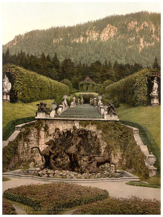 Neptune Fountain, Linderhof Castle, Upper Bavaria, Germany 0400-3295