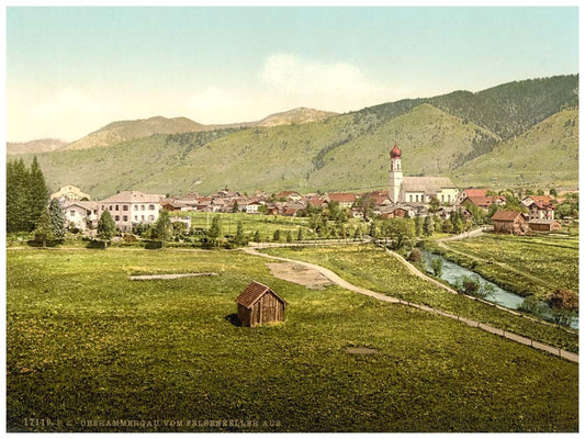 Oberammergau from from Felsenkeller, Upper Bavaria, Germany 0400-3310