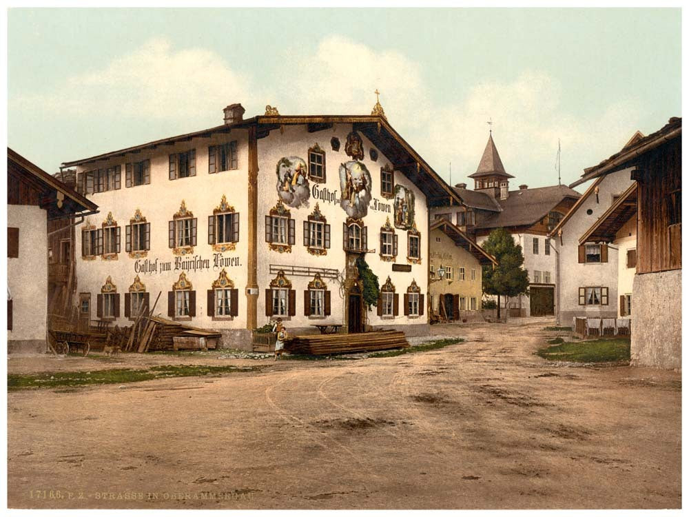 A street, Oberammergau, Upper Bavaria, Germany 0400-3315