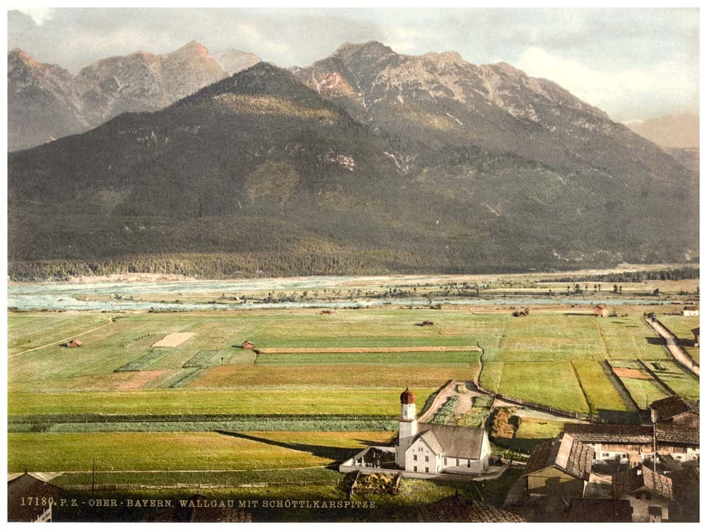 Wallgau with Schottlkarspitze, Upper Bavaria, Germany 0400-3351