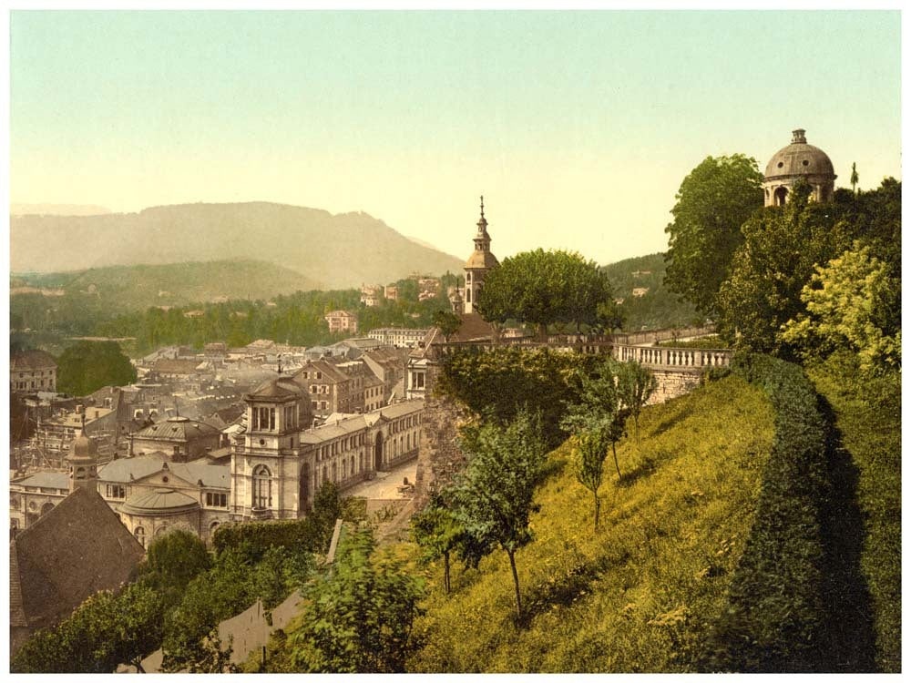 The terrace of the New Castle, Baden-Baden, Baden, Germany 0400-3363