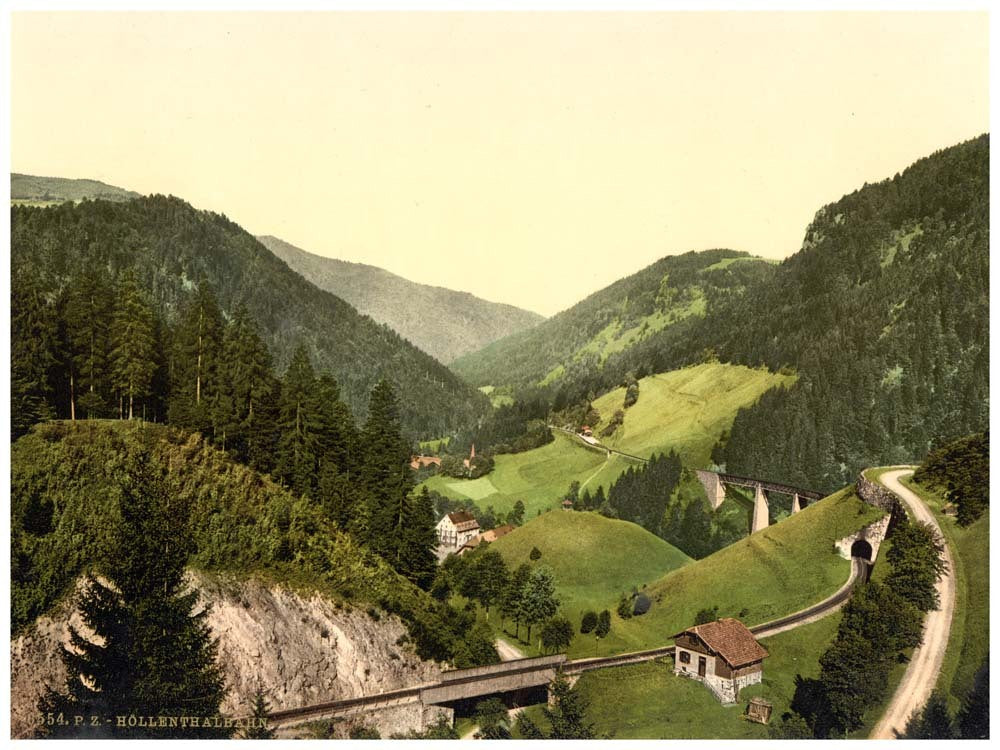 Valley and railway, Hollenthal, Black Forest, Baden, Germany 0400-3384