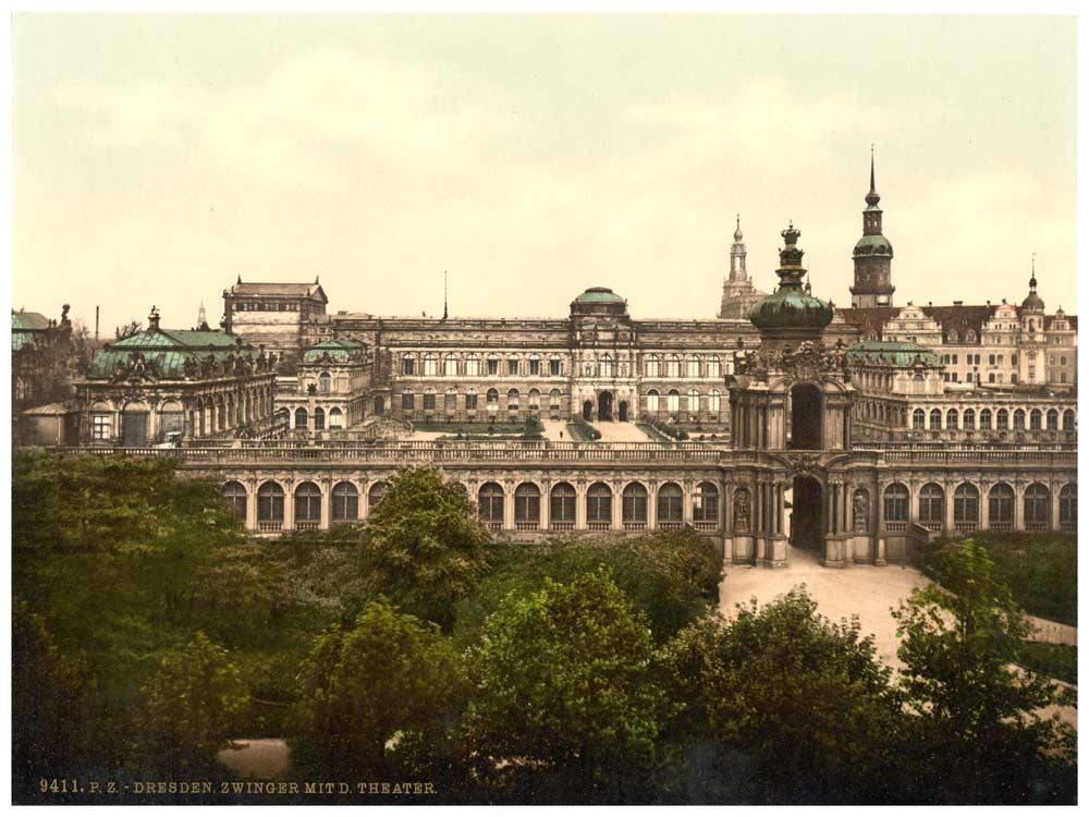 Zwinger and the Theatre, Altstadt, Dresden, Saxony, Germany 0400-3554