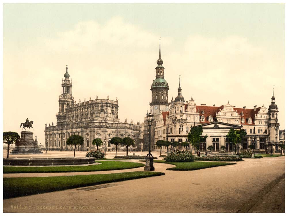 Church and Royal Castle, Altstadt, Dresden, Saxony, Germany 0400-3557