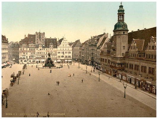 Market place and Hotel de Ville, Leipsig (i.e., Leipzig), Saxony, Germany 0400-3570