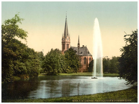 Johanna Park and Lutheran church, Leipsig (i.e., Leipzig), Saxony, Germany 0400-3573