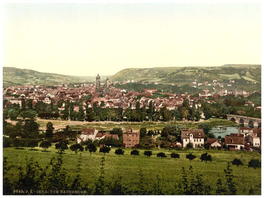 Jena, from Hansberge (i.e, Hausberge), Thuringia, Germany 0400-3696