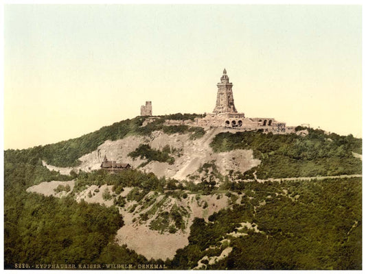 Kyffhauser and Monument from Gitenkopf, Thuringia, Germany 0400-3699