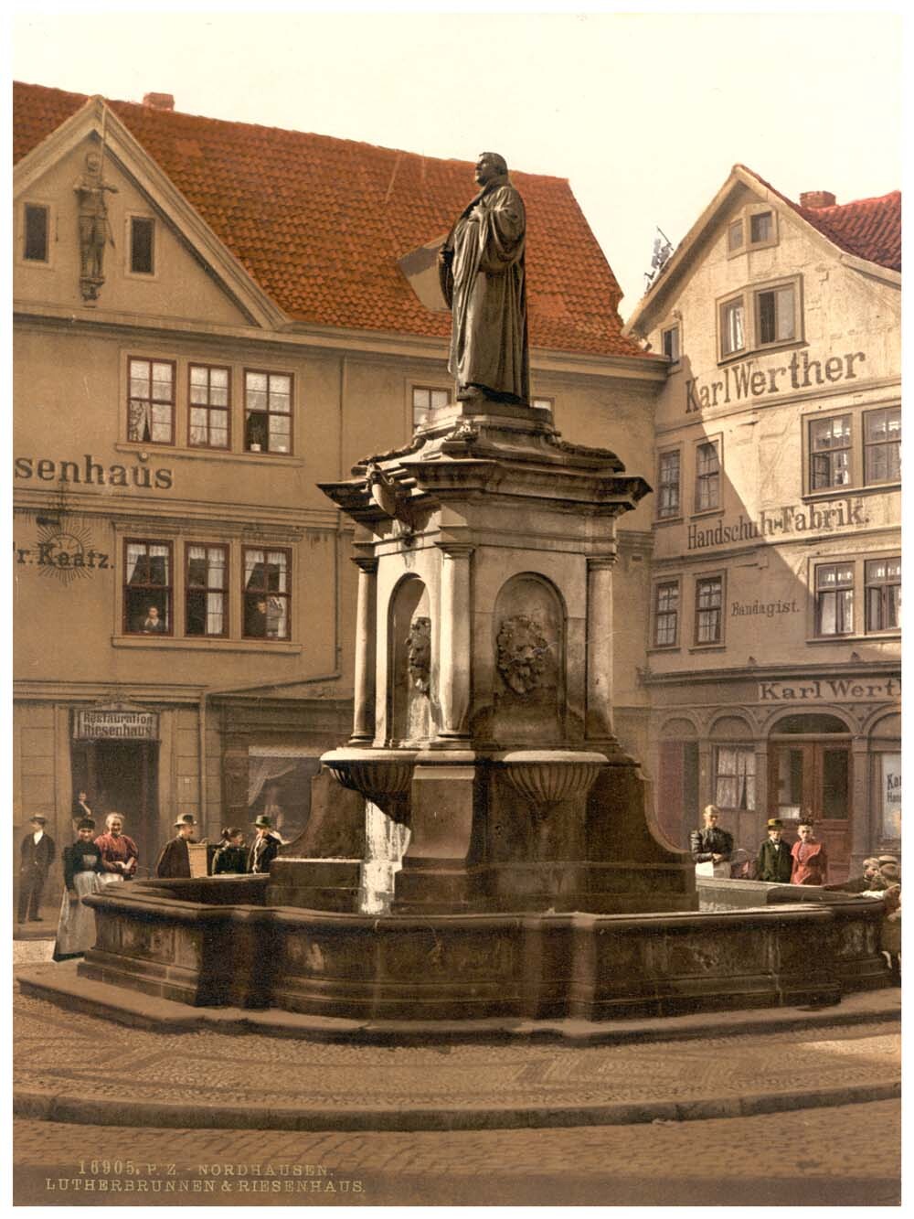 Luther Fountain at Reisenhaus, Nordhausen, Thuringia, Germany 0400-3715