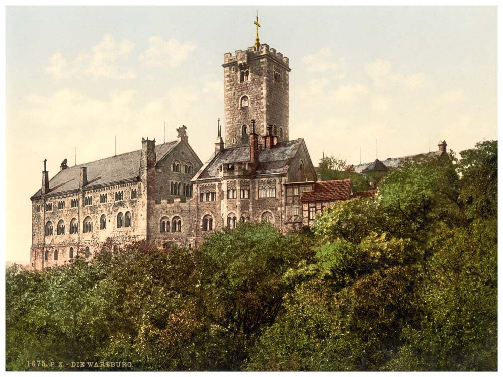 Wartburg, from the east, Thuringia, Germany 0400-3737