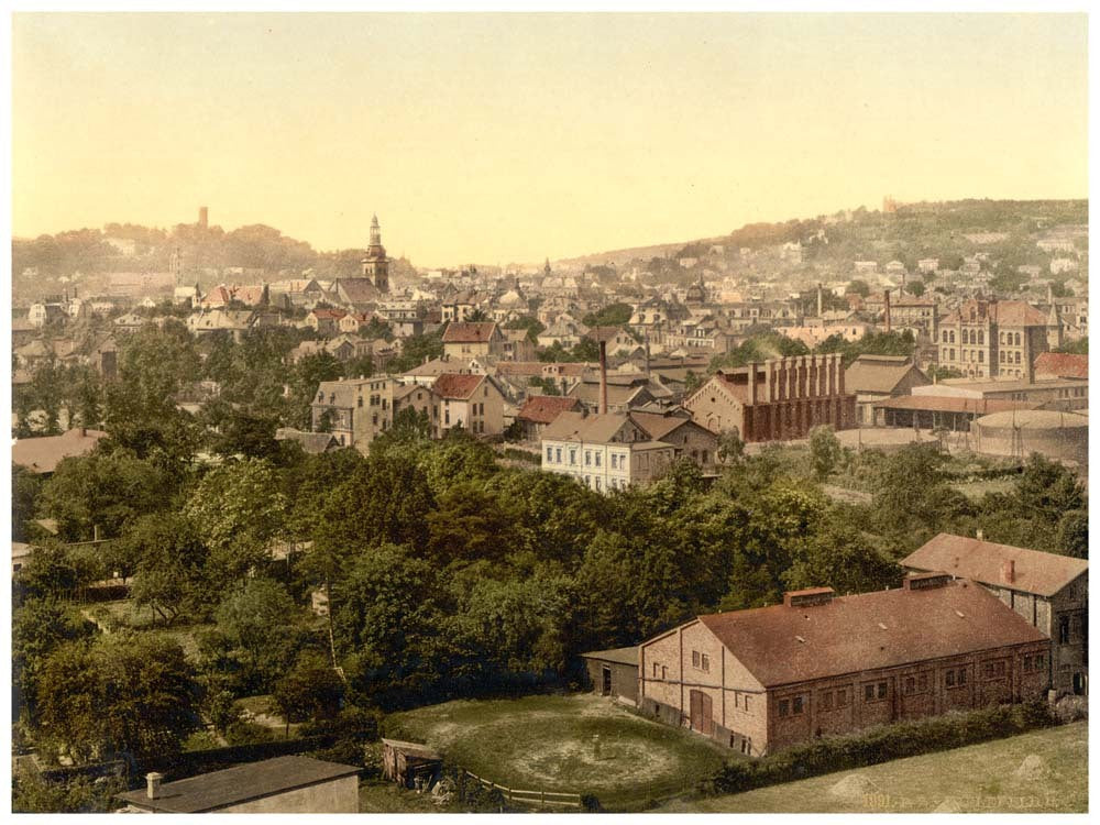 Bielefield (i.e., Bielefeld), from the Northeast, Westphalia, Germany 0400-3754