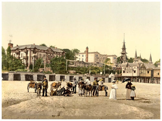 Casino and pier, Heringsdorf (i.e., Seebad Heringsdorf), Pomerania, Germany 0400-3845