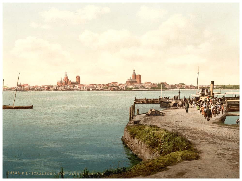 General view, from the "Alte Fahre", Stralsund, Pomerania, Germany 0400-3854