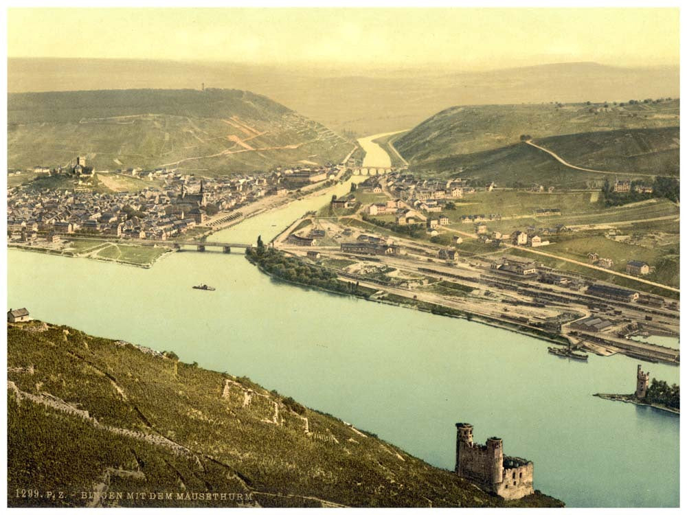 Mouse Tower and Rossel, Bingen, the Rhine, Germany 0400-3981