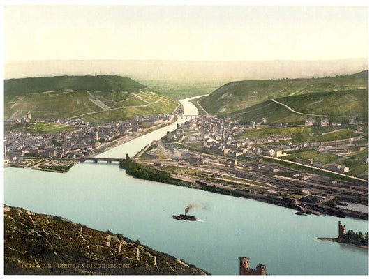 Bingen and the bridge, the Rhine, Germany 0400-3985