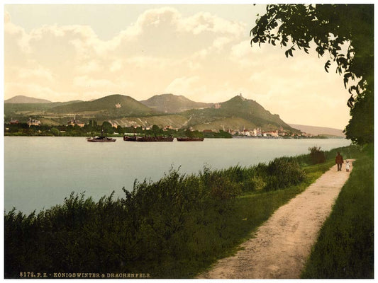 Drachenfels and Konigswinter, the Rhine, Germany 0400-4023