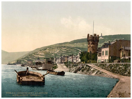 Eagle Tower and Niederwald, Rudesheim, the Rhine, Germany 0400-4048