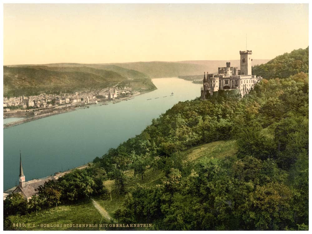 Stolzenfels Castle and Oberlahnstein, the Rhine, Germany 0400-4052