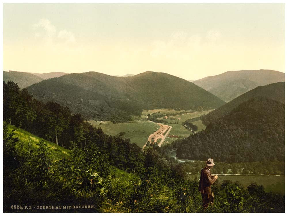 Oderthal and view of Brocken, Hartz, Germany 0400-4310