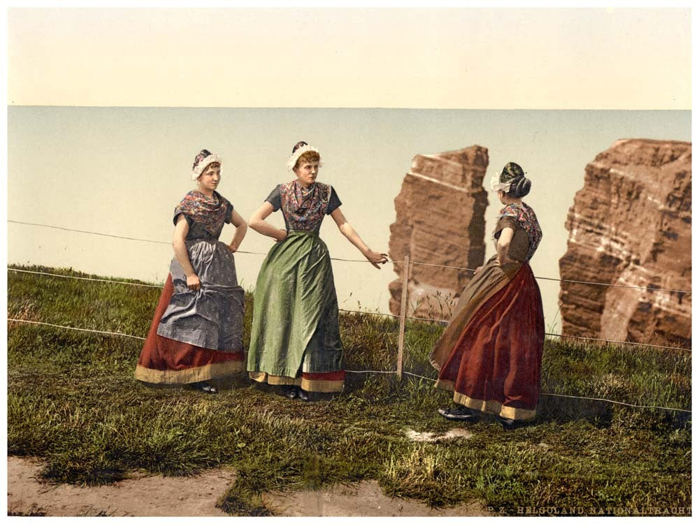 National costume, Helgoland girls, Helgoland, Germany 0400-4360