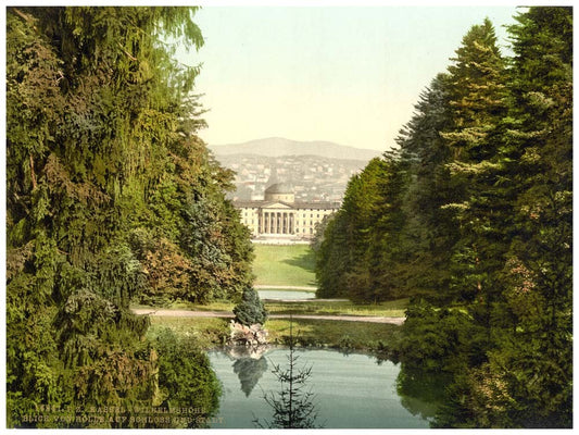 Glimpse of castle and city from Holle, Wilhelmshohe, Kassel, Hesse-Nassau, Germany 0400-4370